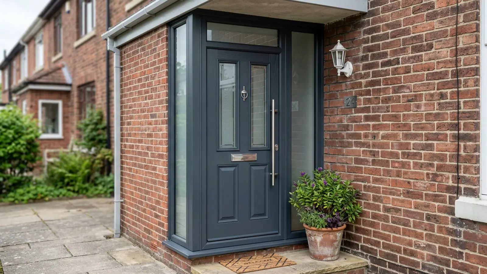 Resprayed UPVC front door and surrounding frame